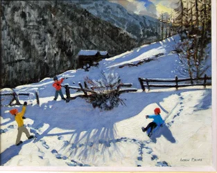 Schneeballschlacht in Zermatt